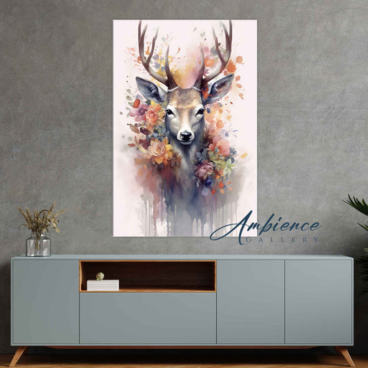 Elegant Deer with Flowers