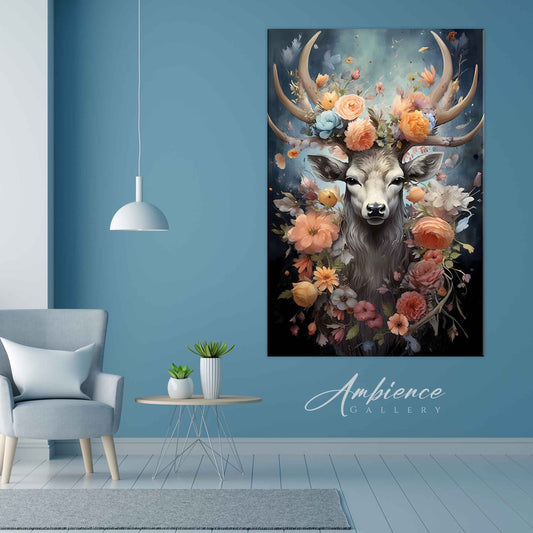 Beautiful Deer with Flowers