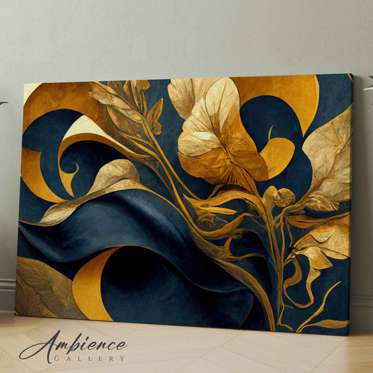 Elegant Blue Floral Nouveau Decorative Style