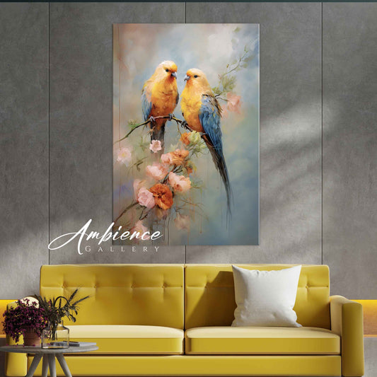 Watercolour Style Lovebirds